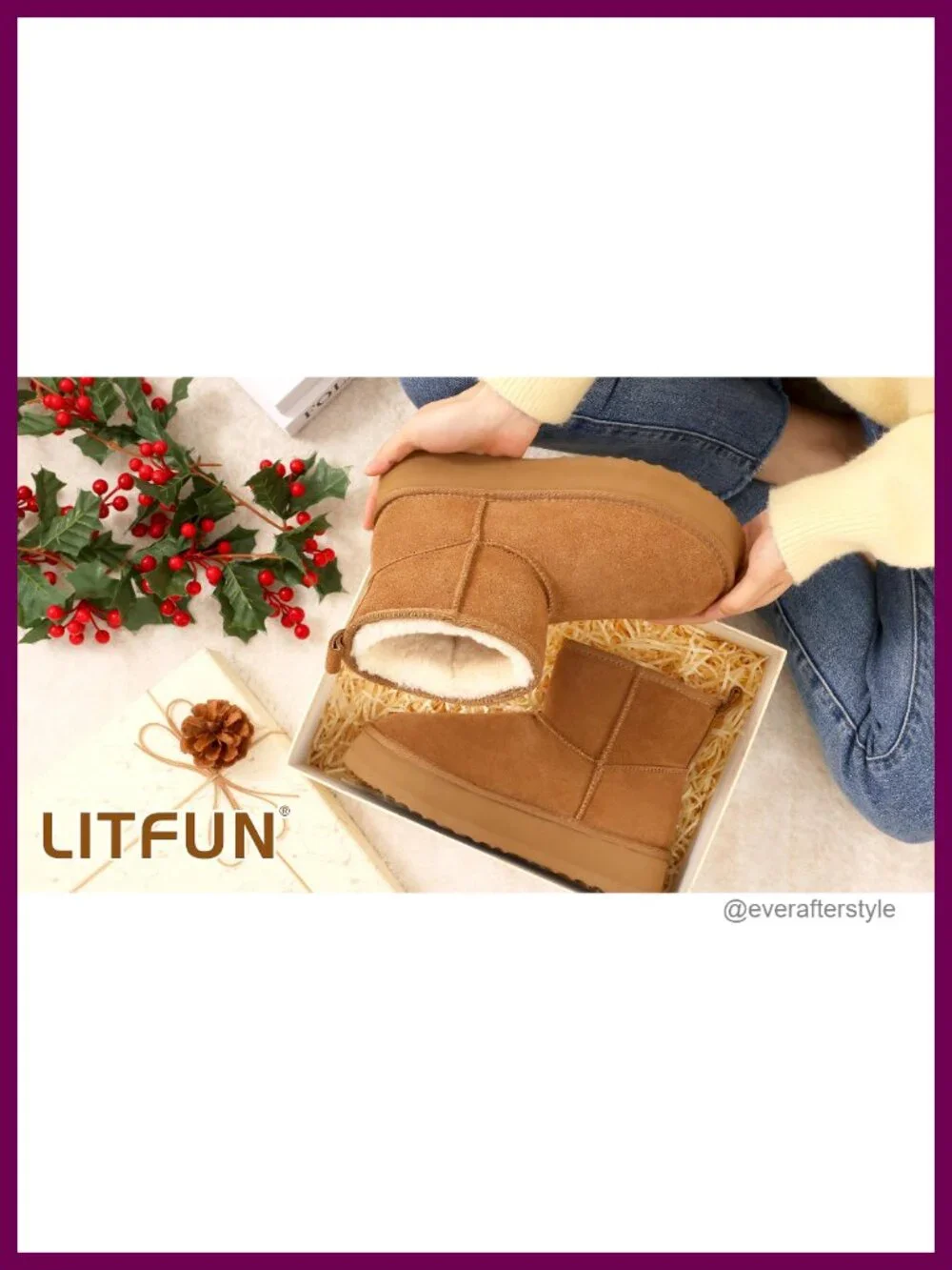Genuine Suede Platform Mini Boots Fur Lined Winter Snow Boots Women